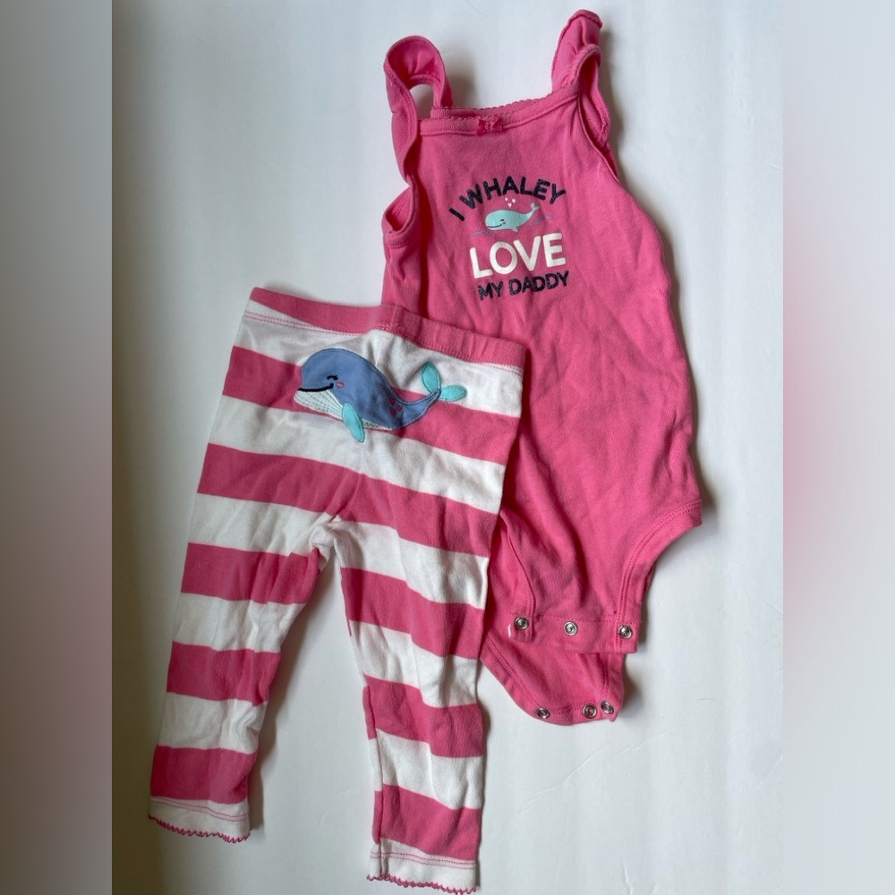 Baby girl pink 2 piece set / I Whaley love my daddy